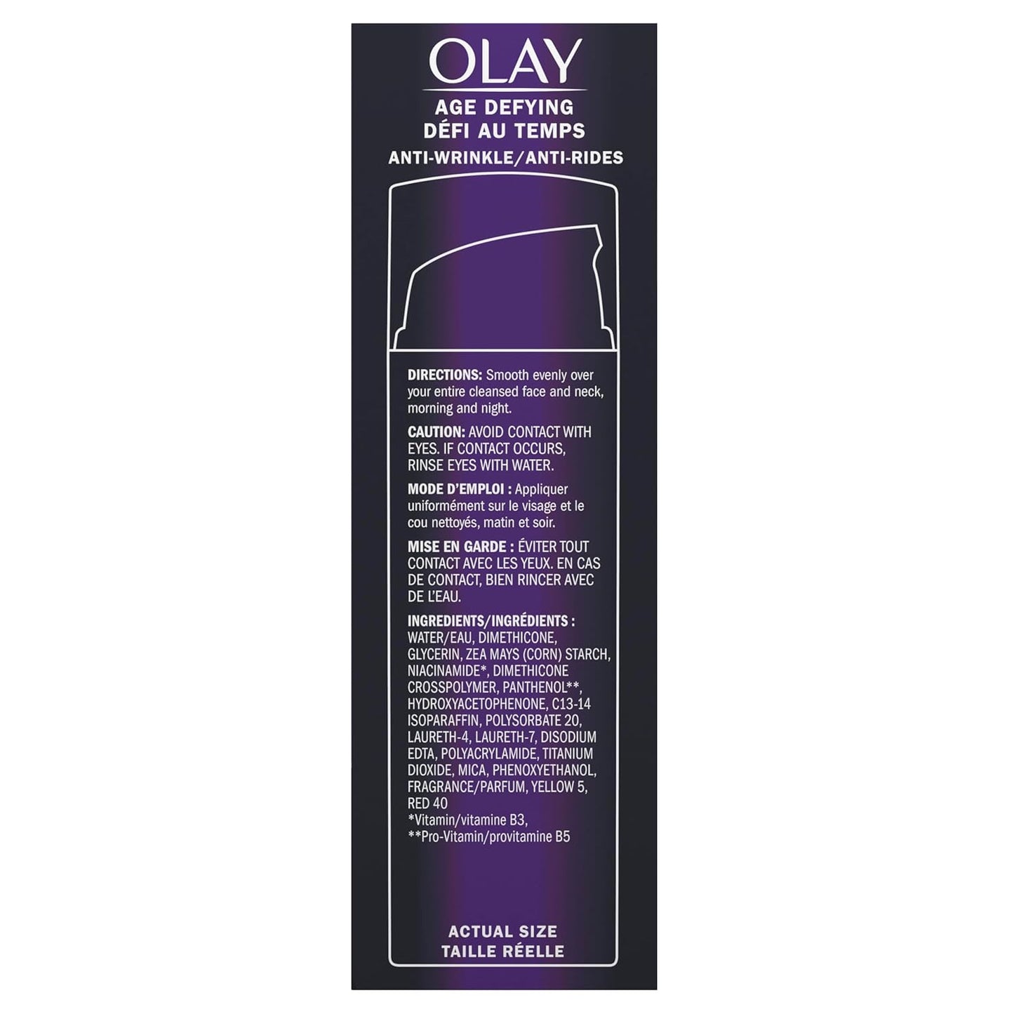 Olay Face Serum, Age Defying Anti-Wrinkle 2-In-1 Day Cream - Anti-Aging, Anti-Wrinkle, Smooths Fine Lines and Wrinkles, Firming, Lifting - Niacinamide, Glycerin, Aloe Vera, 1.7 Oz