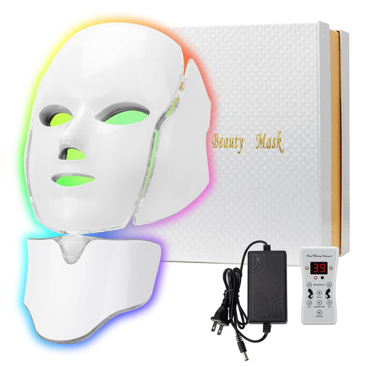 Blue Red Light Theràpy Màsk for Face, 7 Colors Led Face Màsk Light Theràpy, Skin Care Màsk for Face, Suit for Beauty Salons and Home Use