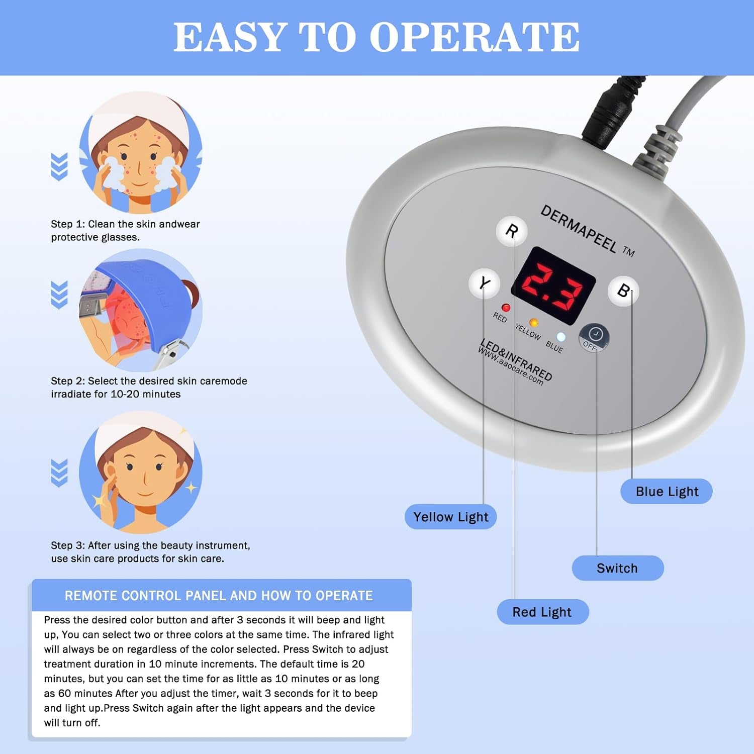 3 Color LED Photon Red Light Therapy Face Mask Body Beauty Machine Skin Rejuvenation Skin Care