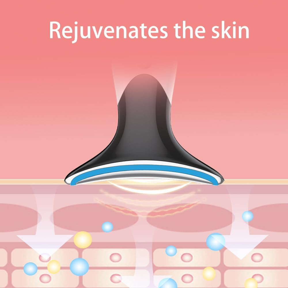 JINGYAN Neck Face Massager,3 Colour Modes and Vibration Skin Care Beauty Device,Face, Eye, Neck Skin Care Tools