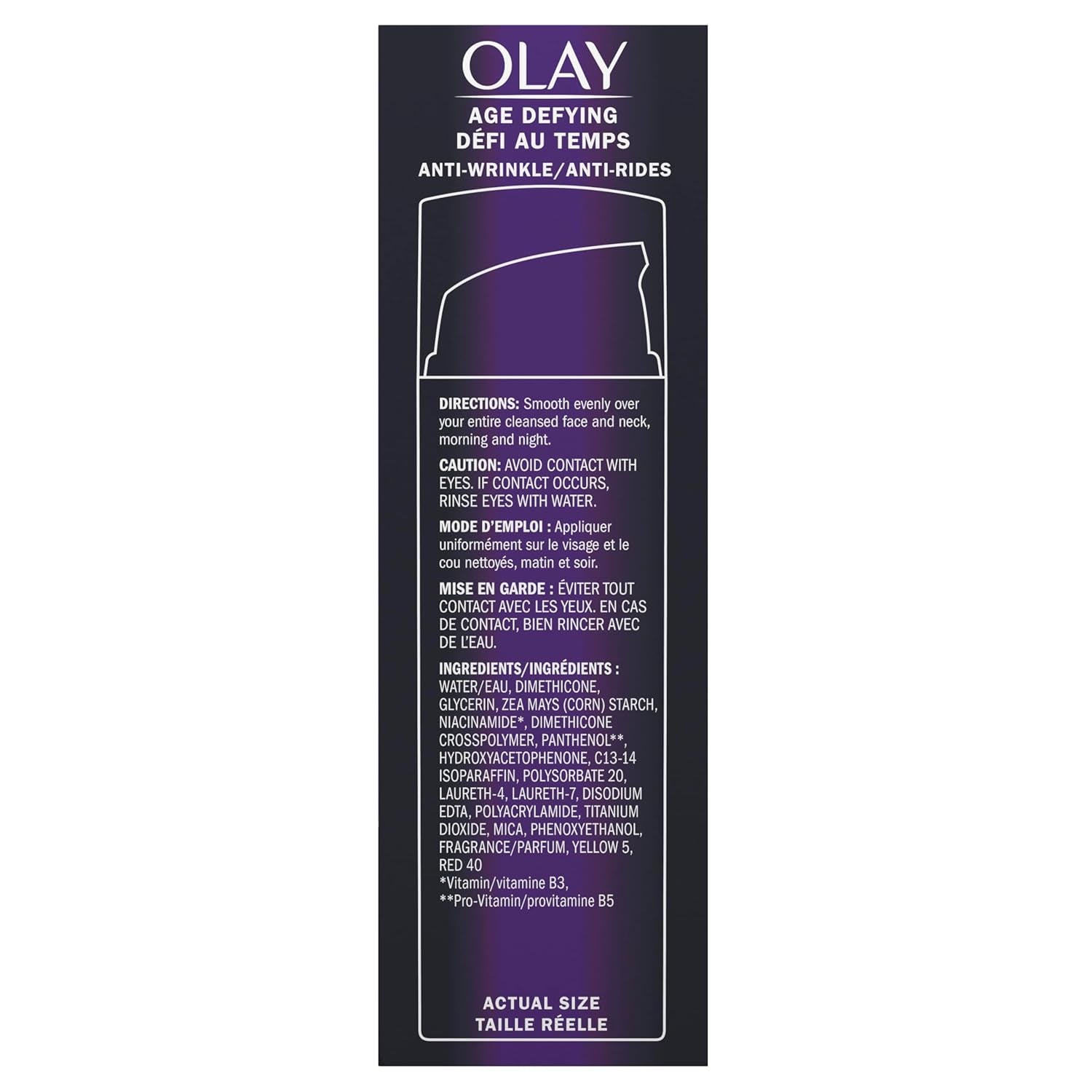Olay Face Serum, Age Defying Anti-Wrinkle 2-In-1 Day Cream - Anti-Aging, Anti-Wrinkle, Smooths Fine Lines and Wrinkles, Firming, Lifting - Niacinamide, Glycerin, Aloe Vera, 1.7 Oz