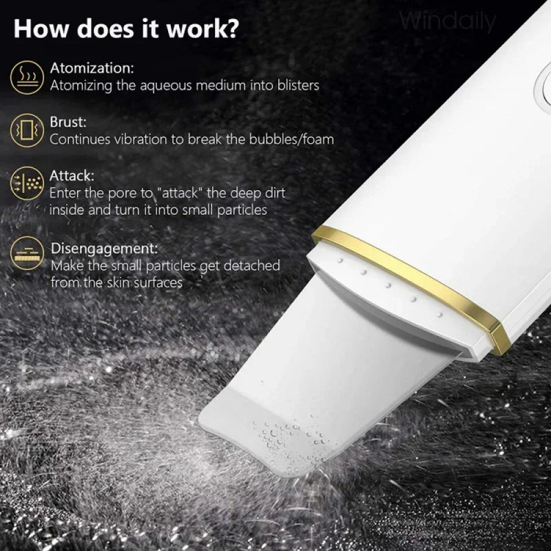 Ultrasonic Skin Care Spatula Vibration Blackhead Remover Cavitation Shovel Facial Exfoliation Skin Care Tools