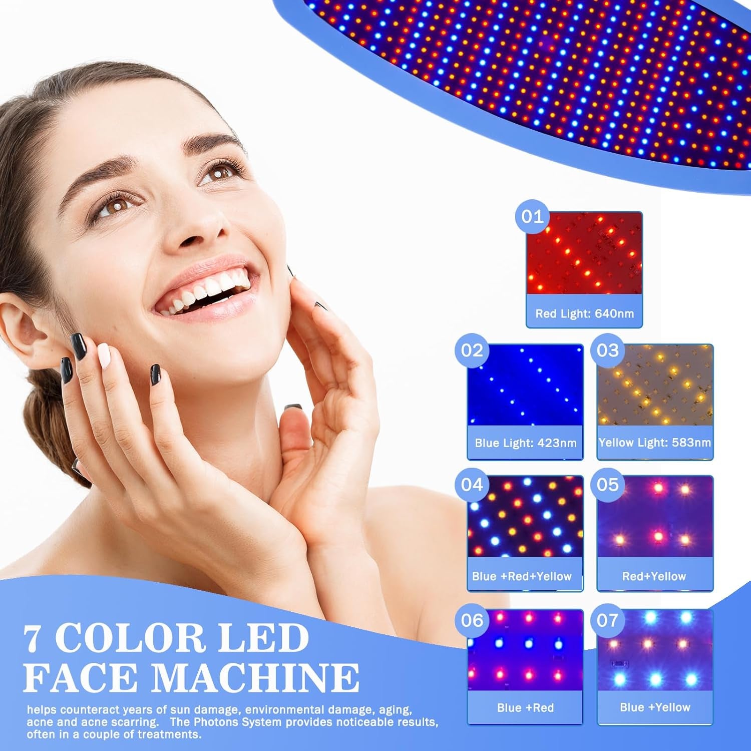 3 Color LED Photon Red Light Therapy Face Mask Body Beauty Machine Skin Rejuvenation Skin Care