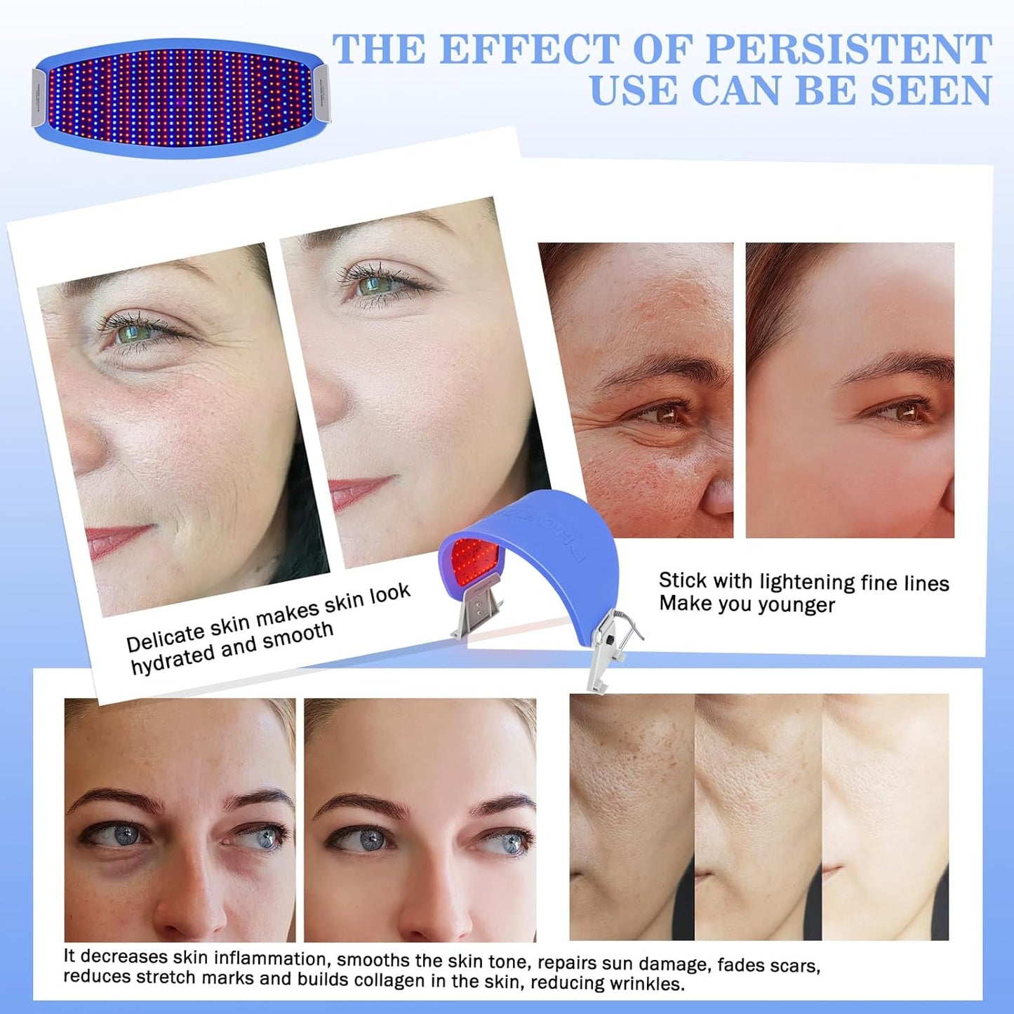 3 Color LED Photon Red Light Therapy Face Mask Body Beauty Machine Skin Rejuvenation Skin Care