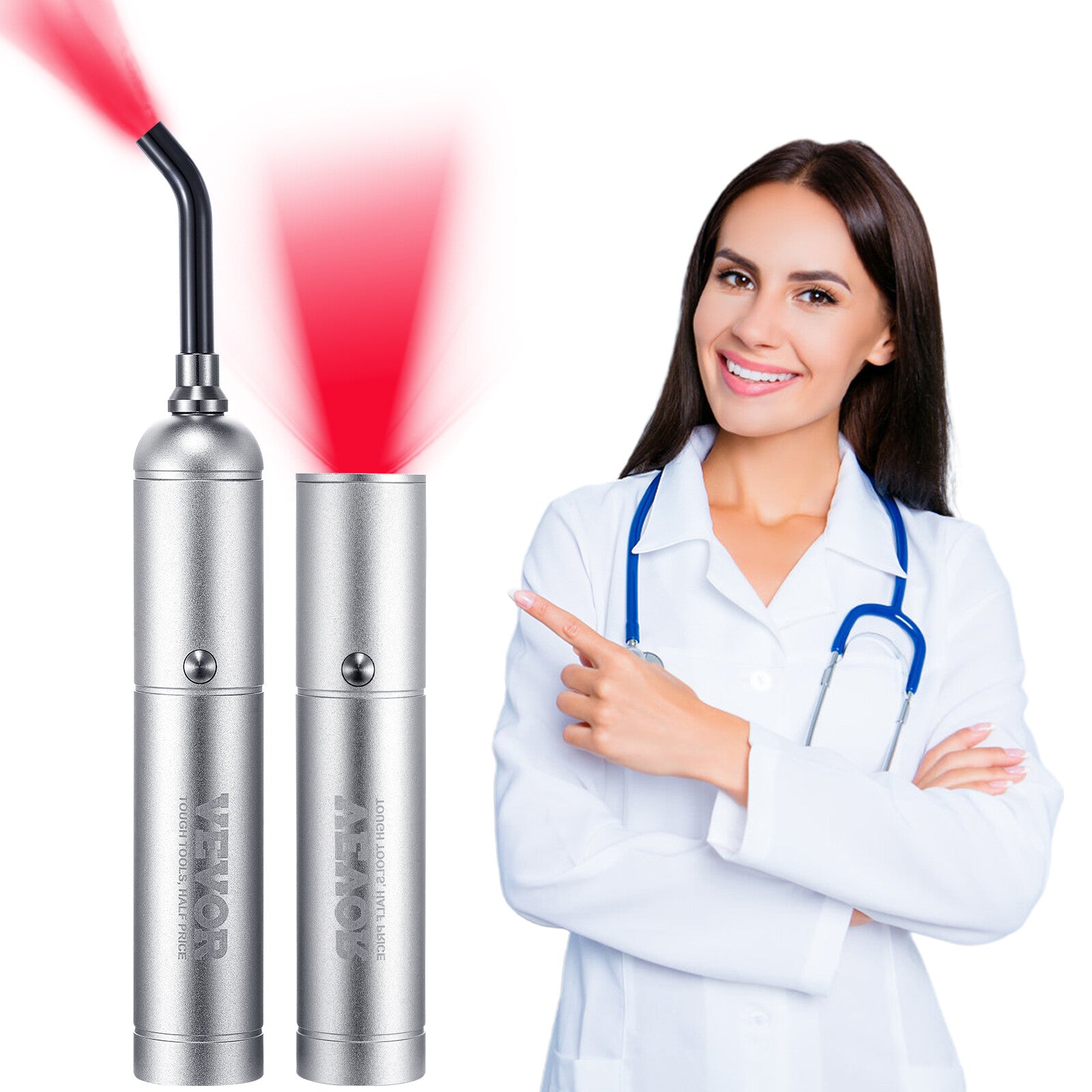 VEVOR Red Light Therapy Device & Removable Tip Facial & Body Light Therapy Wand