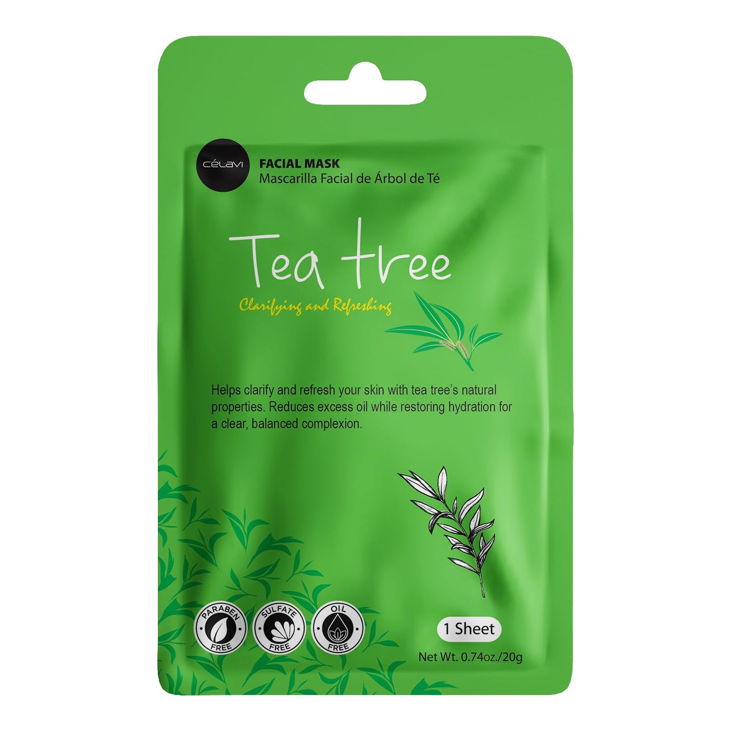 Celavi Essence Facial Face Mask Paper Sheet Korea Skin Care Moisturizing 12 Pack (Mix - 2 of Each)