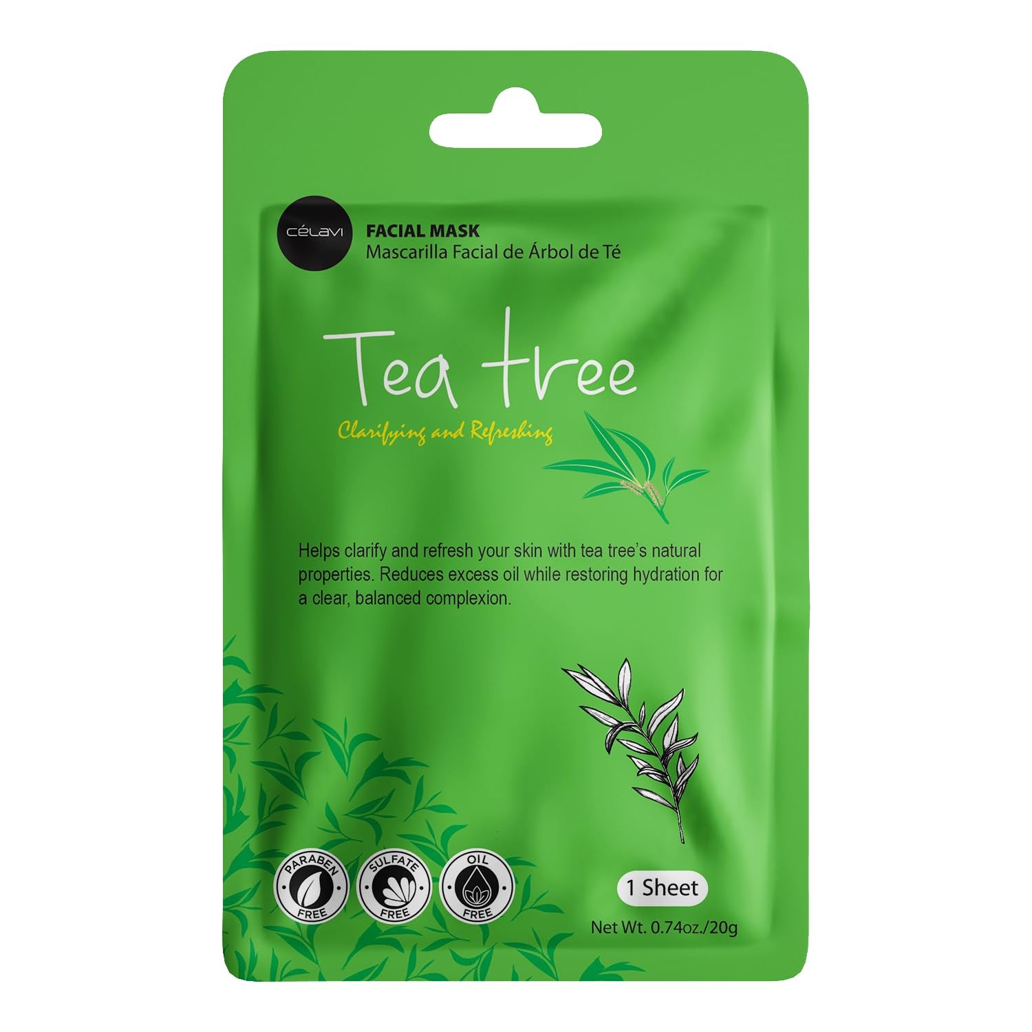 Celavi Essence Facial Face Mask Paper Sheet Korea Skin Care Moisturizing 12 Pack (Mix - 2 of Each)