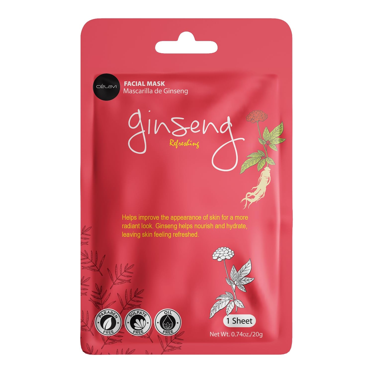 Celavi Essence Facial Face Mask Paper Sheet Korea Skin Care Moisturizing 12 Pack (Mix - 2 of Each)